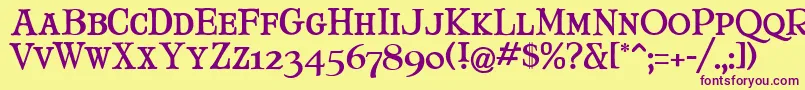 MaryJaneSmallCaps Font – Purple Fonts on Yellow Background