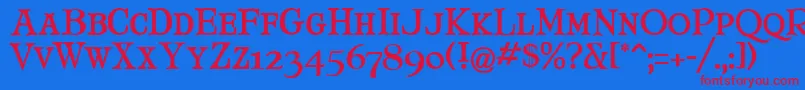 MaryJaneSmallCaps Font – Red Fonts on Blue Background