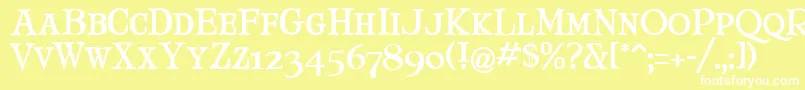 MaryJaneSmallCaps Font – White Fonts on Yellow Background