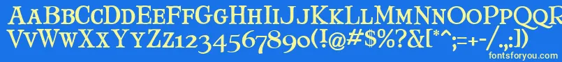 MaryJaneSmallCaps Font – Yellow Fonts on Blue Background