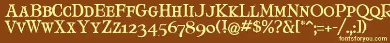 MaryJaneSmallCaps Font – Yellow Fonts on Brown Background