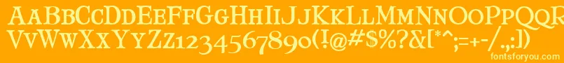 MaryJaneSmallCaps Font – Yellow Fonts on Orange Background