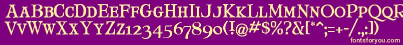 MaryJaneSmallCaps Font – Yellow Fonts on Purple Background