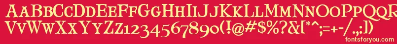 MaryJaneSmallCaps Font – Yellow Fonts on Red Background