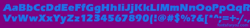 EnnisUltraRegular-fontti – siniset fontit violetilla taustalla