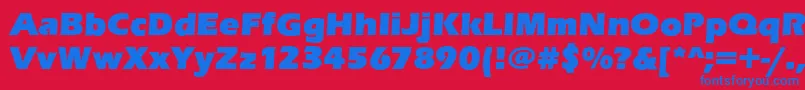 EnnisUltraRegular Font – Blue Fonts on Red Background