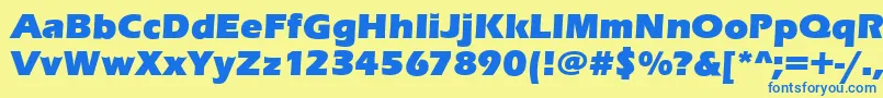 EnnisUltraRegular Font – Blue Fonts on Yellow Background