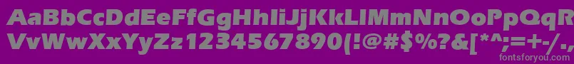 Fonte EnnisUltraRegular – fontes cinzas em um fundo violeta