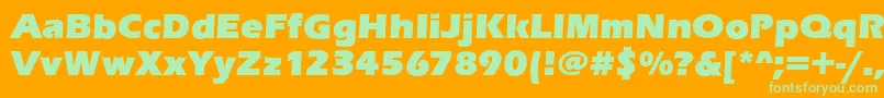 EnnisUltraRegular-Schriftart – Grüne Schriften auf orangefarbenem Hintergrund