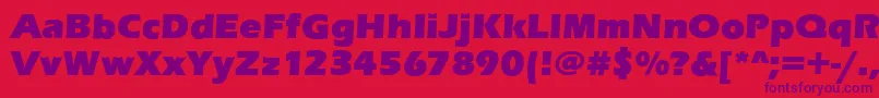Czcionka EnnisUltraRegular – fioletowe czcionki na czerwonym tle