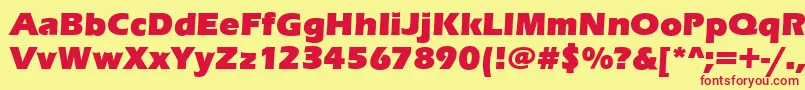EnnisUltraRegular Font – Red Fonts on Yellow Background