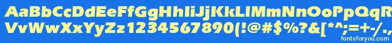 Fonte EnnisUltraRegular – fontes amarelas em um fundo azul