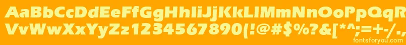 EnnisUltraRegular-fontti – keltaiset fontit oranssilla taustalla