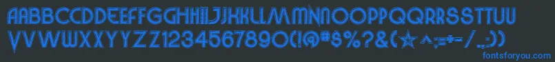 Шрифт VinylSmoothBv – синие шрифты на чёрном фоне