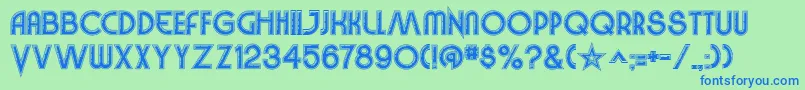 Шрифт VinylSmoothBv – синие шрифты на зелёном фоне