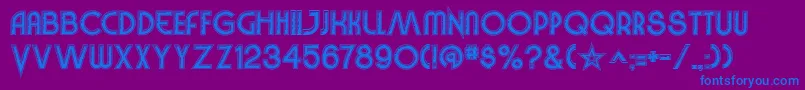 Шрифт VinylSmoothBv – синие шрифты на фиолетовом фоне