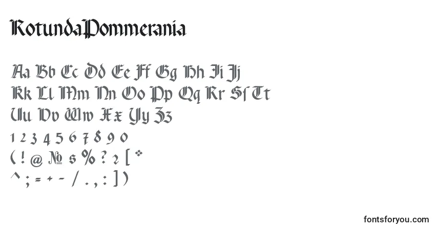 A fonte RotundaPommerania – alfabeto, números, caracteres especiais