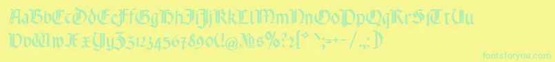 RotundaPommerania Font – Green Fonts on Yellow Background