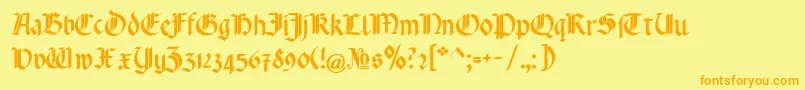 RotundaPommerania Font – Orange Fonts on Yellow Background