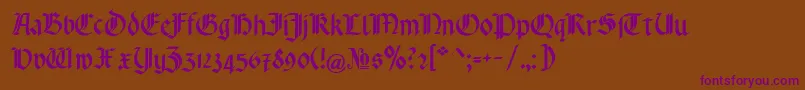 RotundaPommerania Font – Purple Fonts on Brown Background