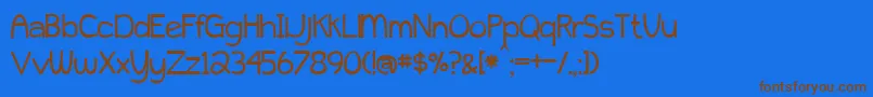 BmdPeytonJennifer Font – Brown Fonts on Blue Background