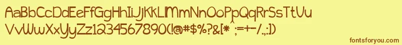 BmdPeytonJennifer Font – Brown Fonts on Yellow Background