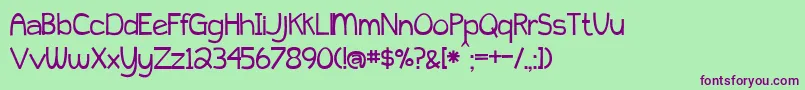 BmdPeytonJennifer Font – Purple Fonts on Green Background