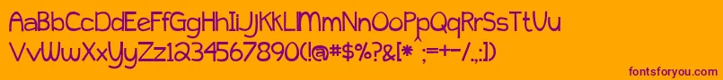 BmdPeytonJennifer Font – Purple Fonts on Orange Background