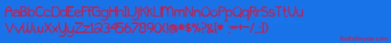 フォントBmdPeytonJennifer – 赤い文字の青い背景