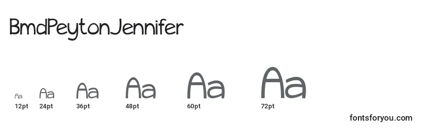Размеры шрифта BmdPeytonJennifer