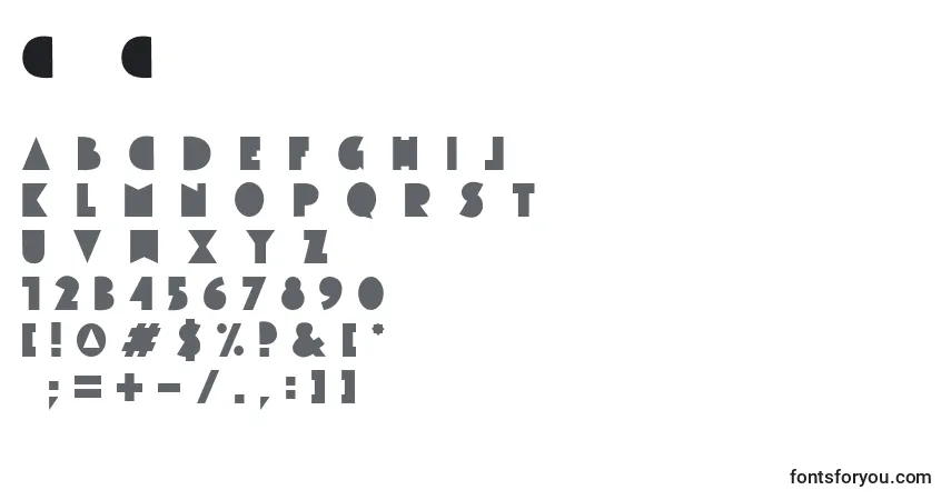A fonte CuttyCre – alfabeto, números, caracteres especiais
