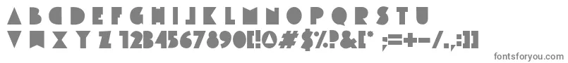 CuttyCre-fontti – harmaat kirjasimet valkoisella taustalla