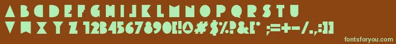 Fonte CuttyCre – fontes verdes em um fundo marrom