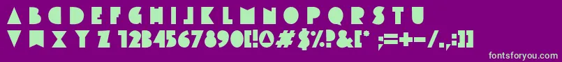 CuttyCre Font – Green Fonts on Purple Background