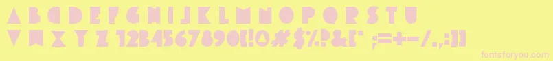CuttyCre Font – Pink Fonts on Yellow Background