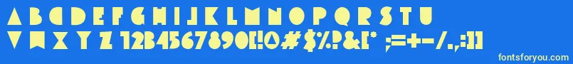 Шрифт CuttyCre – жёлтые шрифты на синем фоне
