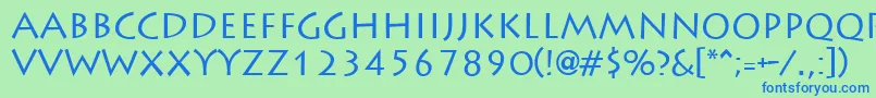LiddieRegular Font – Blue Fonts on Green Background