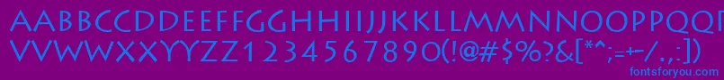 フォントLiddieRegular – 紫色の背景に青い文字