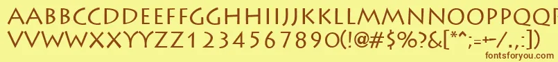 LiddieRegular Font – Brown Fonts on Yellow Background