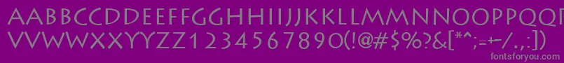 Więcej informacji o czcionce LiddieRegular Czcionka LiddieRegular – szare czcionki na fioletowym tle