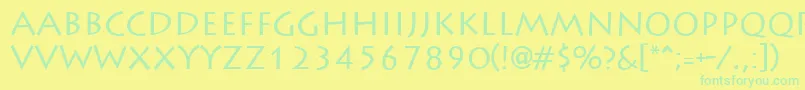LiddieRegular Font – Green Fonts on Yellow Background