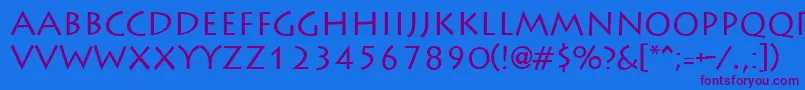 LiddieRegular Font – Purple Fonts on Blue Background