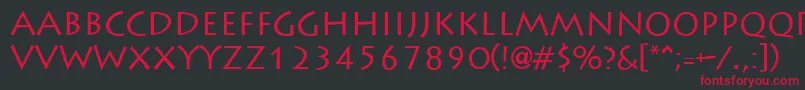 フォントLiddieRegular – 黒い背景に赤い文字