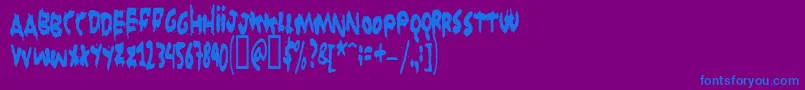 Gruntreaper Font – Blue Fonts on Purple Background