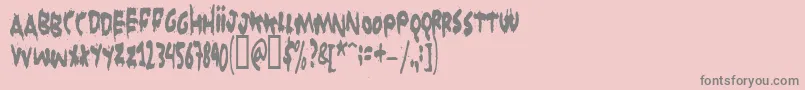 Weitere Informationen zur Gruntreaper-Schriftart Gruntreaper-Schriftart – Graue Schriften auf rosa Hintergrund