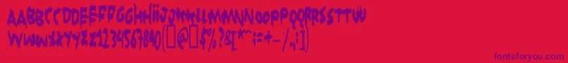 フォントGruntreaper – 赤い背景に紫のフォント