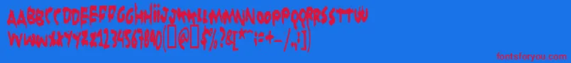 Gruntreaper Font – Red Fonts on Blue Background