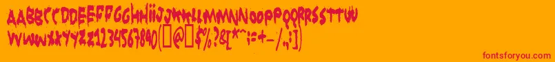 Gruntreaper Font – Red Fonts on Orange Background