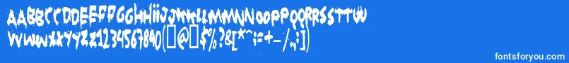 フォントGruntreaper – 青い背景に白い文字