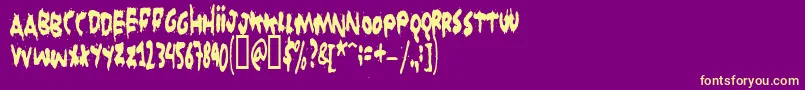 Gruntreaper Font – Yellow Fonts on Purple Background